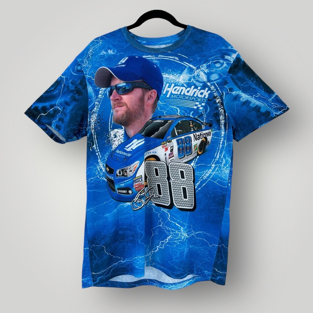 Hendrick Motorsports Shirt Mens Size L Blue #88 Dale Earnhardt Jr. NASCAR Racing